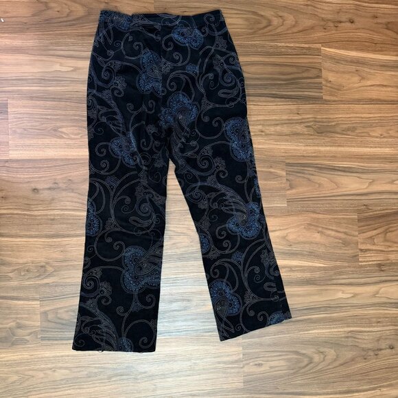 Windridge Sz 10 Women's Black Blue Paisley Boot Cut Pants Jeans - Picture 6 of 12